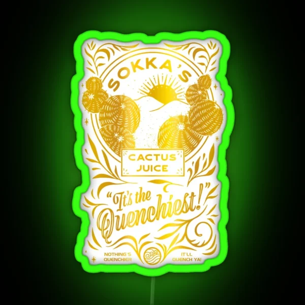 CACTUS JUICE Flew As High RGB Neon Sign