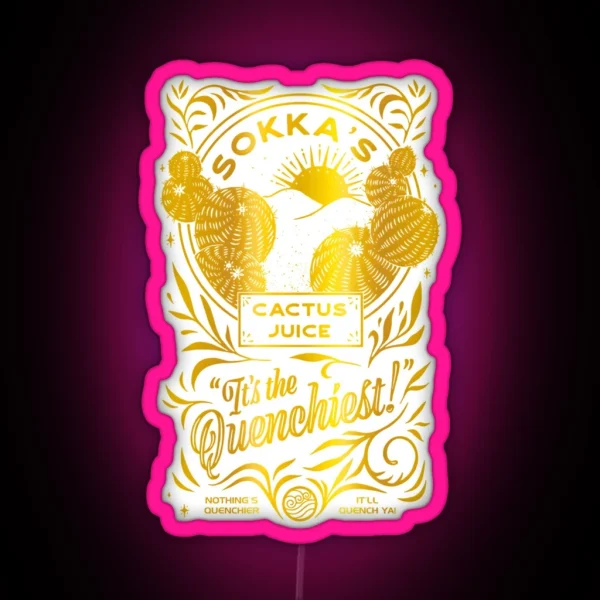 CACTUS JUICE Flew As High RGB Neon Sign