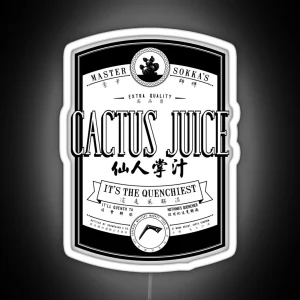 Cactus Juice Label Black RGB Neon Sign