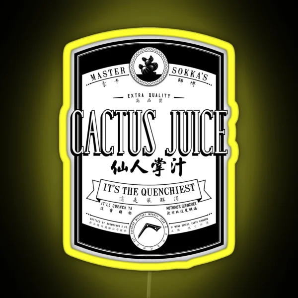 Cactus Juice Label Black RGB Neon Sign