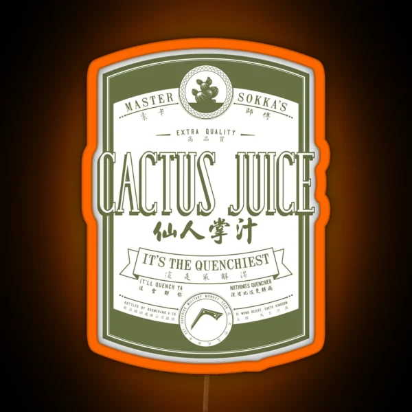 Cactus Juice Label Green RGB Neon Sign