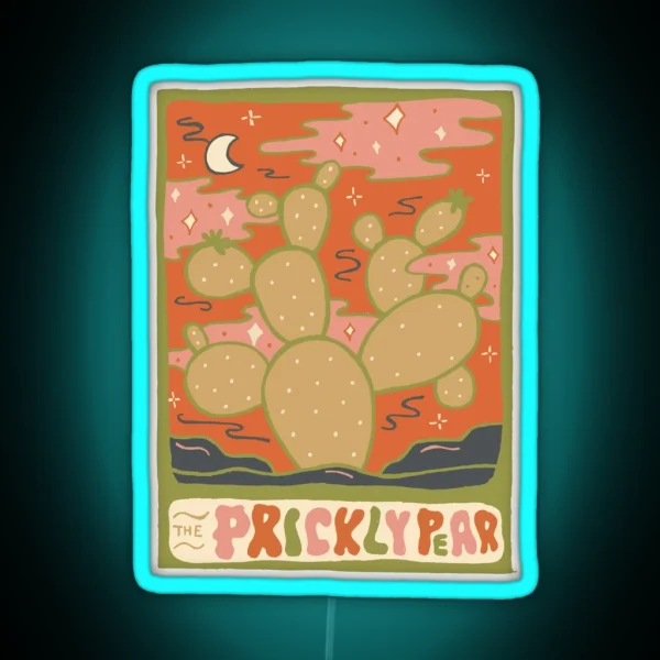 Cactus Tarot Cards Prickly Pear RGB Neon Sign