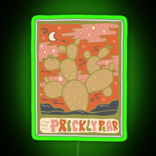 Cactus Tarot Cards Prickly Pear RGB Neon Sign