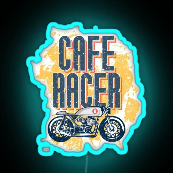 Cafe Racer Classic Look Motorcycle Old School RGB Neon Sign