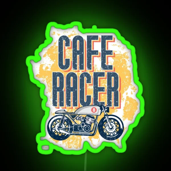 Cafe Racer Classic Look Motorcycle Old School RGB Neon Sign