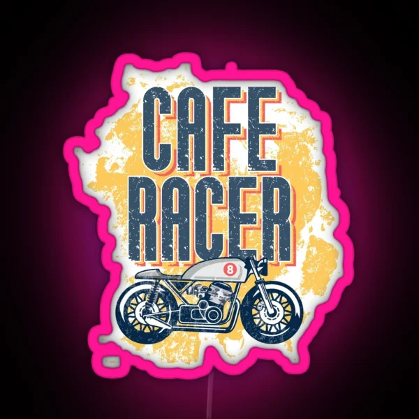 Cafe Racer Classic Look Motorcycle Old School RGB Neon Sign