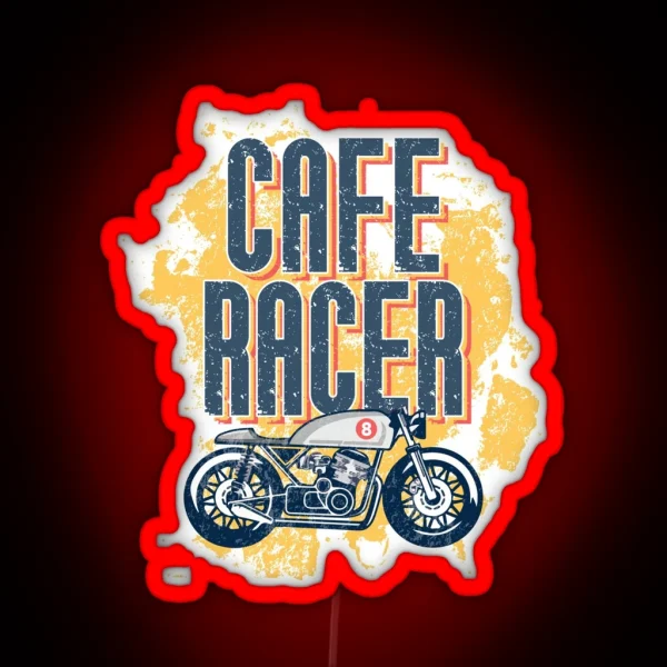 Cafe Racer Classic Look Motorcycle Old School RGB Neon Sign