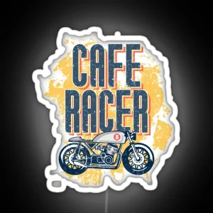 Cafe Racer Classic Look Motorcycle Old School RGB Neon Sign