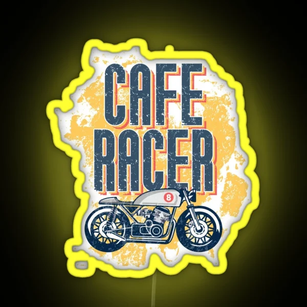Cafe Racer Classic Look Motorcycle Old School RGB Neon Sign