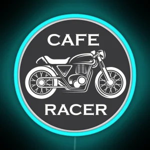 Cafe Racer Icon With Motorcycle RGB Neon Sign