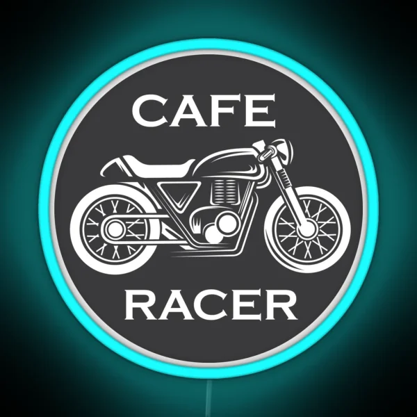 Cafe Racer Icon With Motorcycle RGB Neon Sign