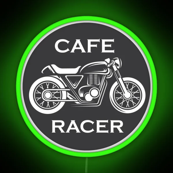Cafe Racer Icon With Motorcycle RGB Neon Sign