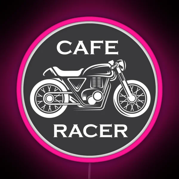 Cafe Racer Icon With Motorcycle RGB Neon Sign