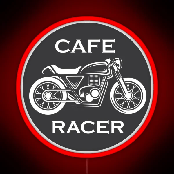 Cafe Racer Icon With Motorcycle RGB Neon Sign