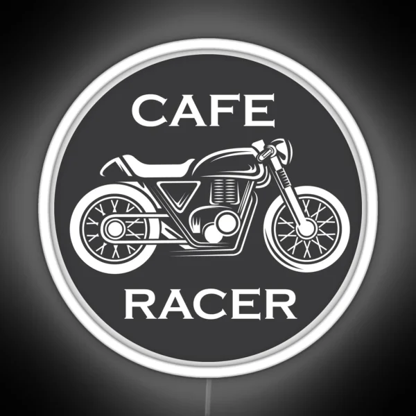 Cafe Racer Icon With Motorcycle RGB Neon Sign