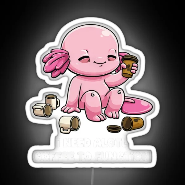 Caffeine Crawl Axolotl S Morning Ritual RGB Neon Sign