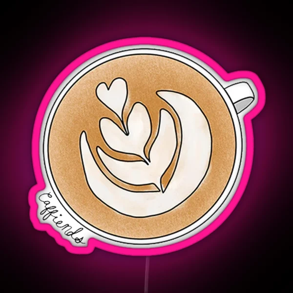 Caffiends Latte Art RGB Neon Sign