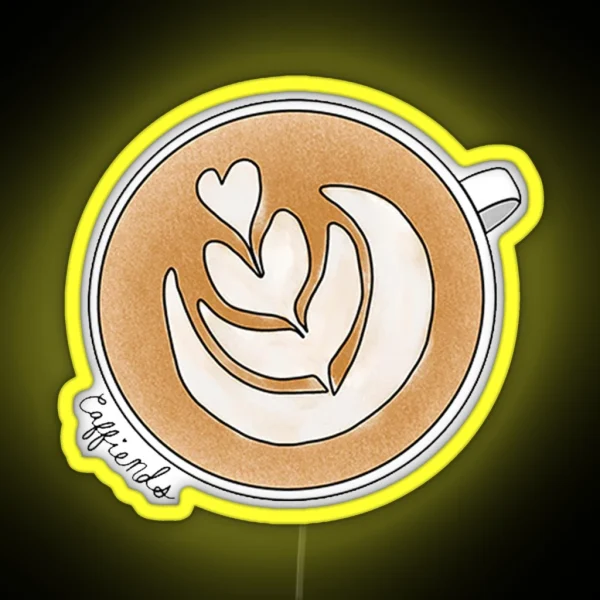 Caffiends Latte Art RGB Neon Sign