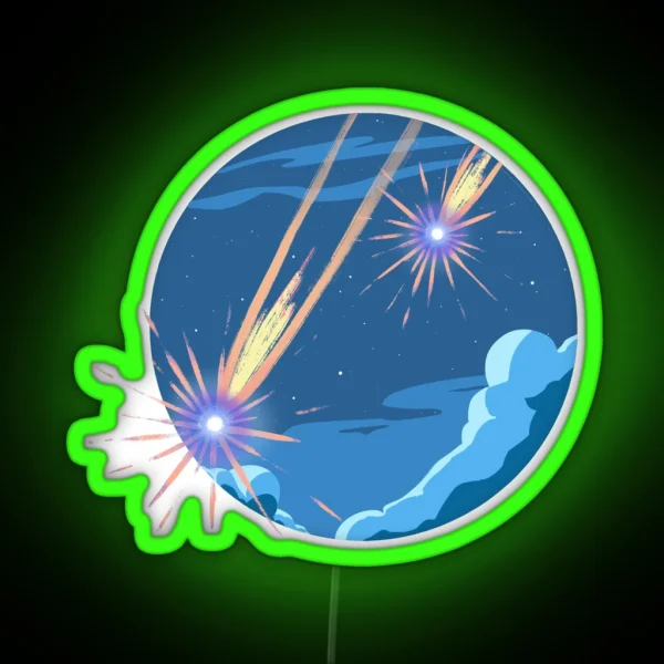 Calcifer Shooting Stars Falling RGB Neon Sign