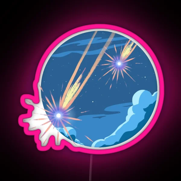 Calcifer Shooting Stars Falling RGB Neon Sign