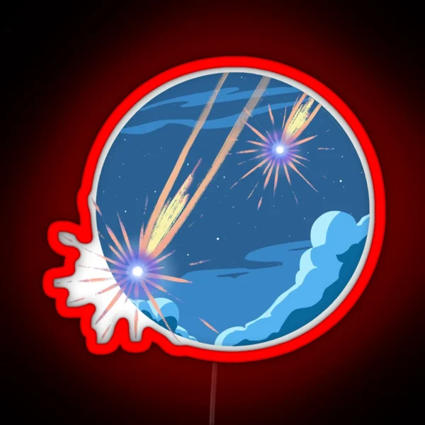 Calcifer Shooting Stars Falling RGB Neon Sign