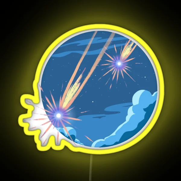 Calcifer Shooting Stars Falling RGB Neon Sign