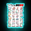 Calendar Formula Race Cars 2025 Circuits Colors White RGB Neon Sign - Image 3