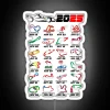 Calendar Formula Race Cars 2025 Circuits Colors White RGB Neon Sign