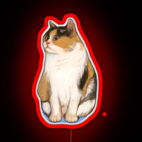 Calico Cat With Bright Eyes RGB Neon Sign