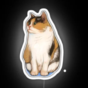 Calico Cat With Bright Eyes RGB Neon Sign