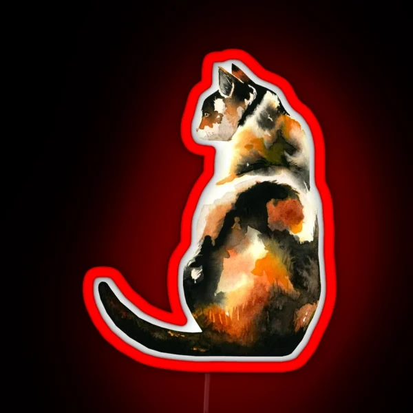 Calico In The Grass RGB Neon Sign