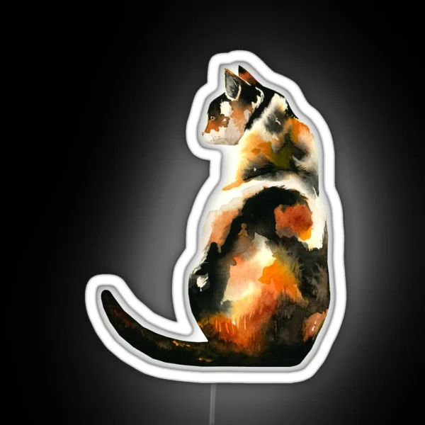 Calico In The Grass RGB Neon Sign