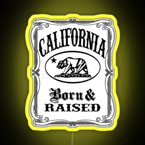 California Flag Bear Born And Raised RGB Neon Sign
