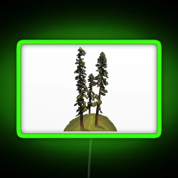 California Red Fir Hill Rectangle RGB Neon Sign
