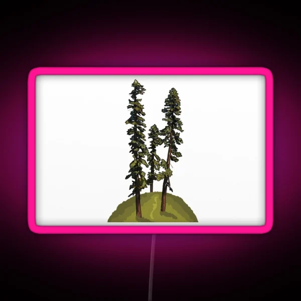 California Red Fir Hill Rectangle RGB Neon Sign