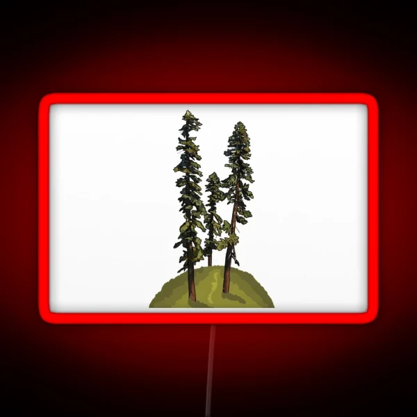 California Red Fir Hill Rectangle RGB Neon Sign