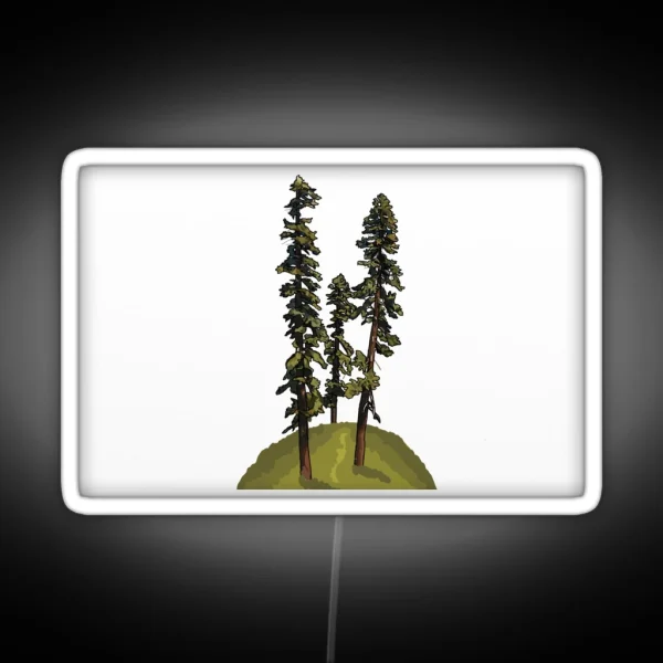 California Red Fir Hill Rectangle RGB Neon Sign