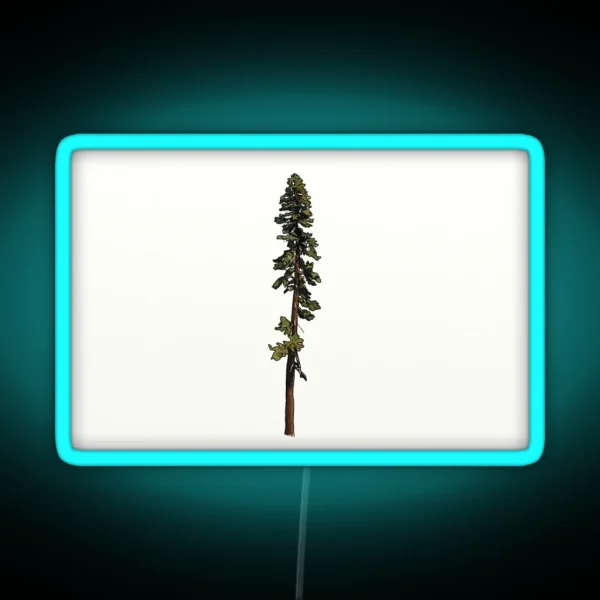 California Red Fir Rectangle RGB Neon Sign