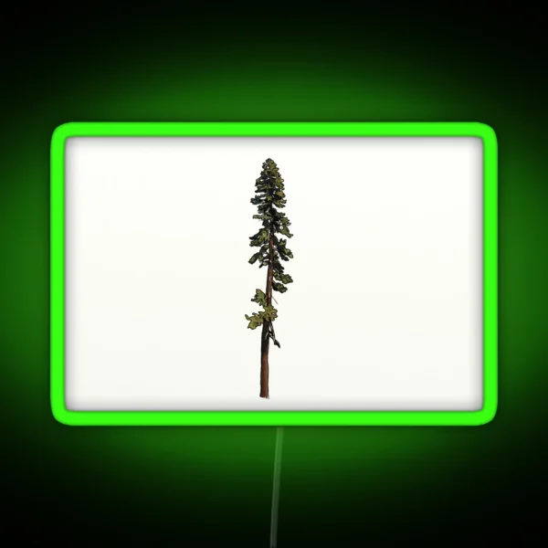 California Red Fir Rectangle RGB Neon Sign