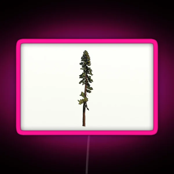 California Red Fir Rectangle RGB Neon Sign