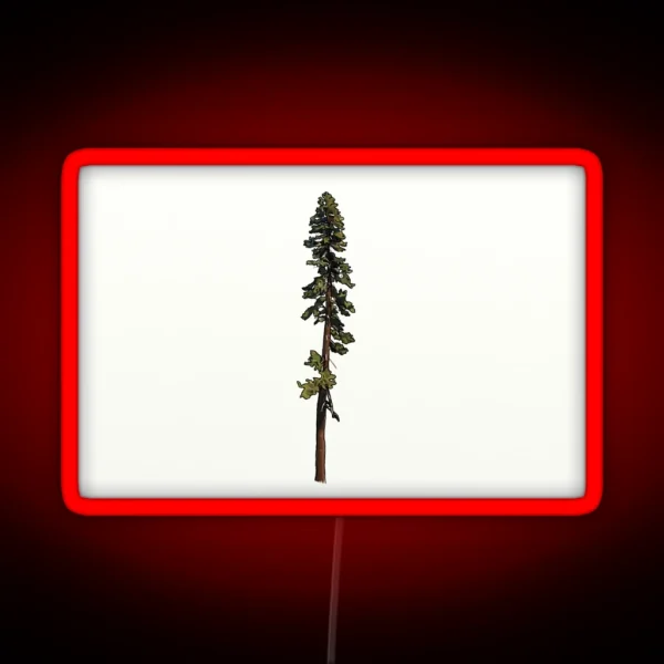 California Red Fir Rectangle RGB Neon Sign