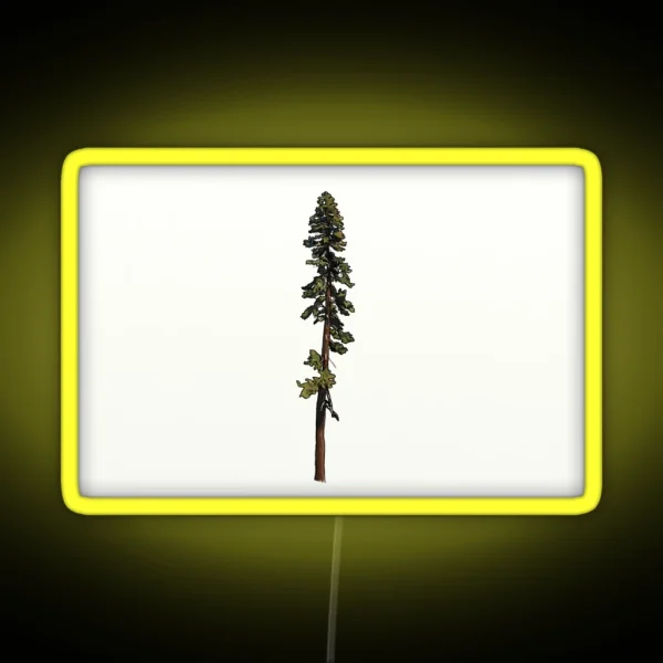 California Red Fir Rectangle RGB Neon Sign