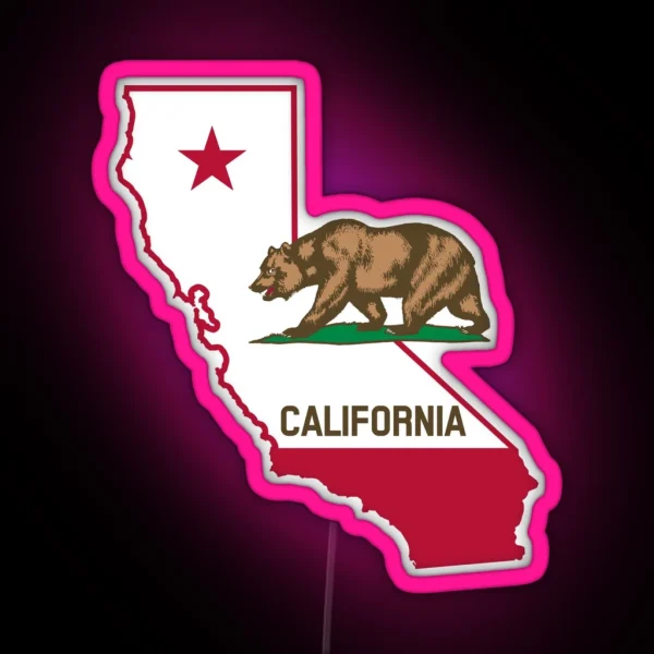 California State Flag Map RGB Neon Sign