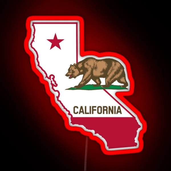 California State Flag Map RGB Neon Sign