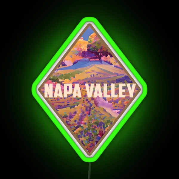 California Wine Napa Valley RGB Neon Sign