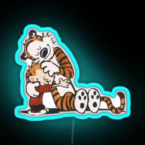 Calvin And Hobbs Dance RGB Neon Sign
