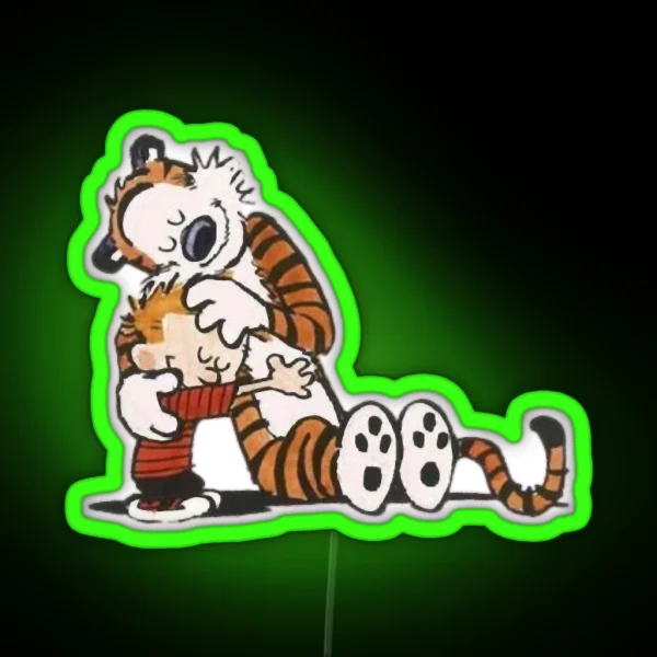 Calvin And Hobbs Dance RGB Neon Sign