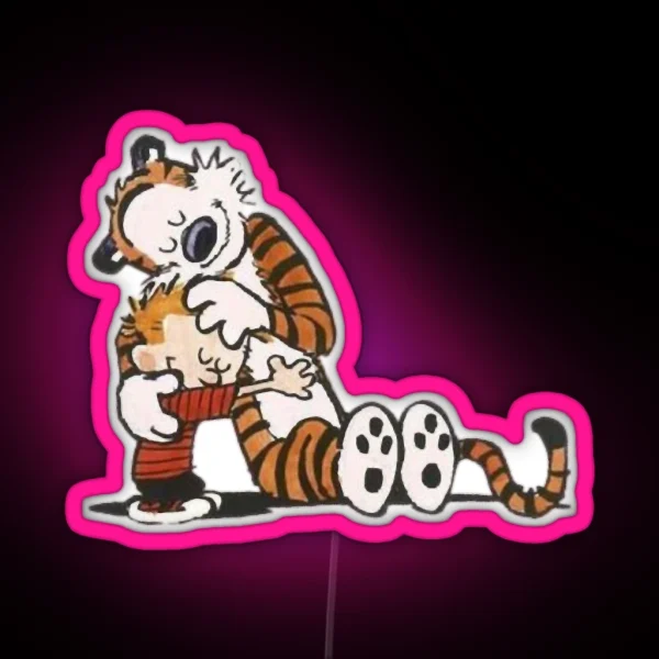 Calvin And Hobbs Dance RGB Neon Sign