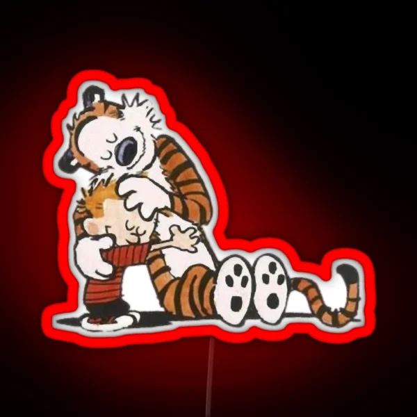 Calvin And Hobbs Dance RGB Neon Sign