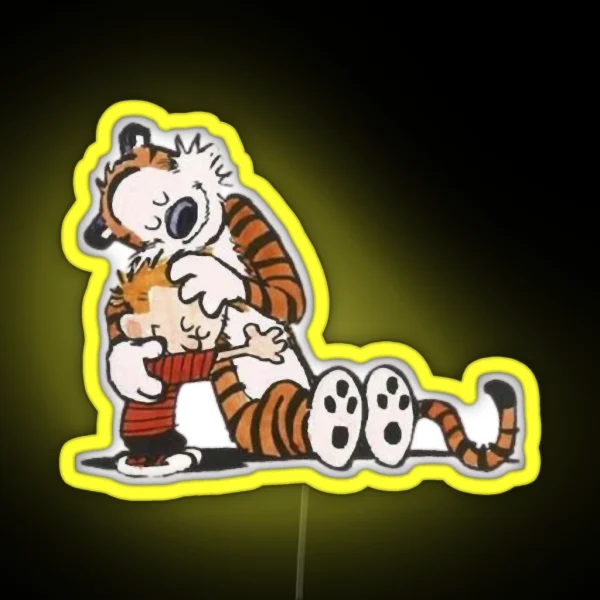 Calvin And Hobbs Dance RGB Neon Sign